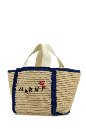 MARNI Ivory Raffia Shopping Handbag - 37cm x 23cm x 15cm