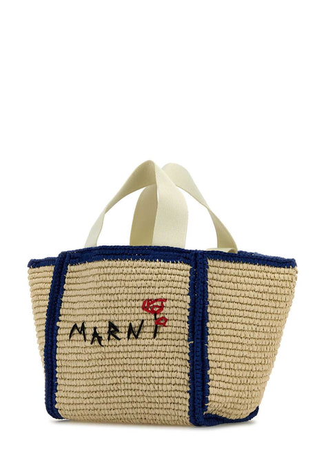 MARNI Ivory Raffia Shopping Handbag - 37cm x 23cm x 15cm