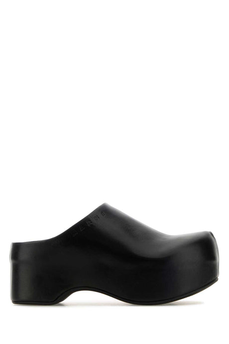 MARNI Chic Black Nappa Leather Flats with 5 cm Sole