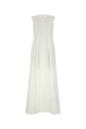 JIL SANDER Elegant White Poplin Dress