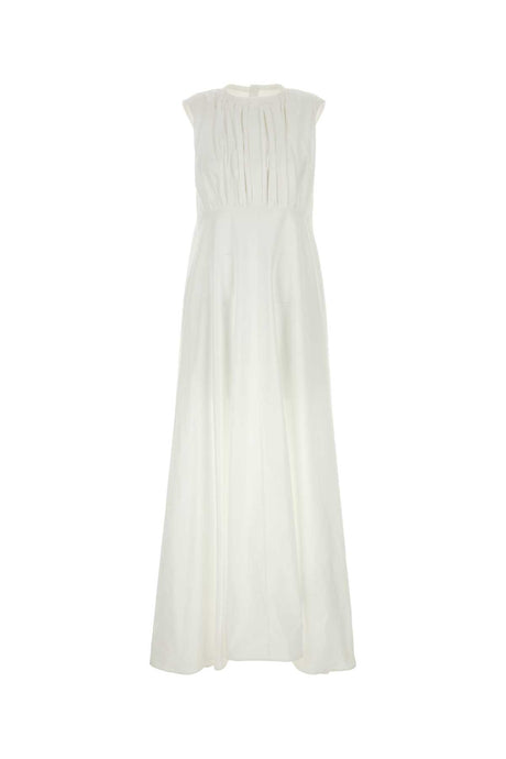 JIL SANDER Elegant White Poplin Dress