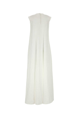 JIL SANDER Elegant White Poplin Dress