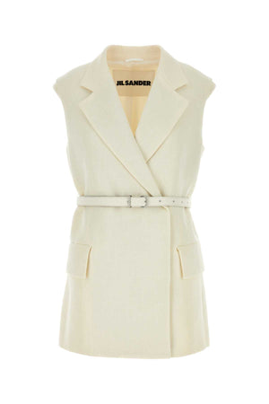 JIL SANDER Ivory Hemp Vest for Women - Seasonal Essential