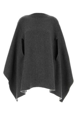 JIL SANDER Elegant Grey Wool Blend Cape