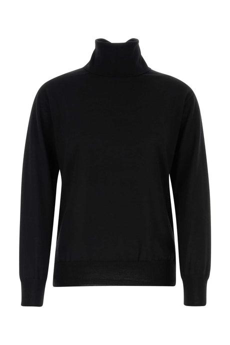 JIL SANDER Elegant Black Wool Sweater for Women