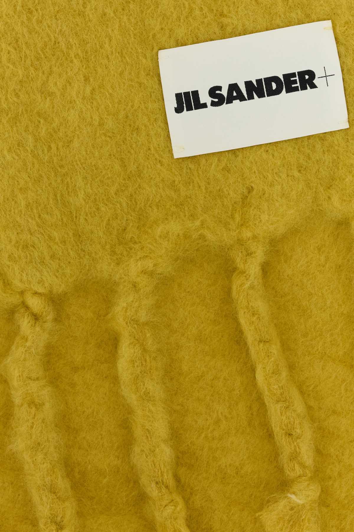 JIL SANDER Chic Mustard Mohair Blend Scarf - 218 cm x 127 cm