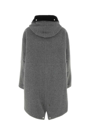 JIL SANDER Chic Grey Wool Parka Jacket for Women