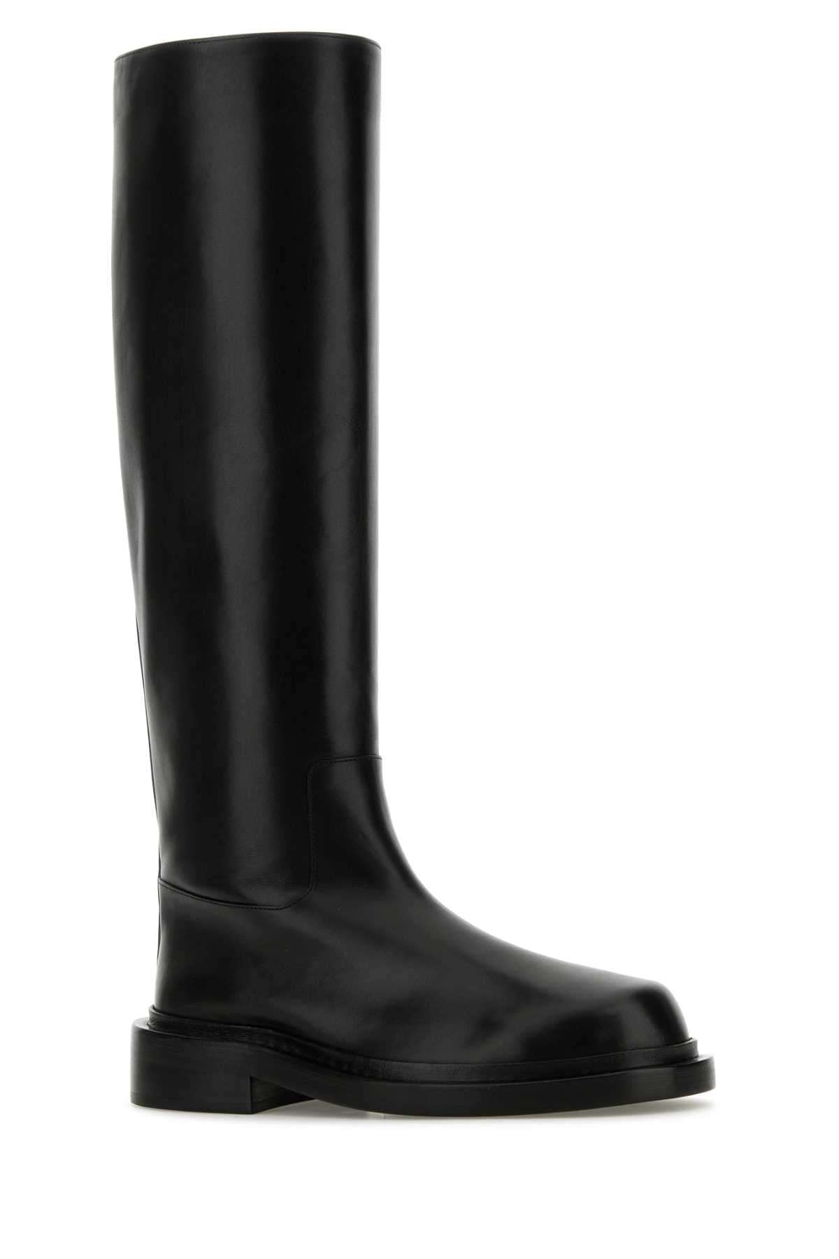 JIL SANDER Elegant Black Leather Boots for Women