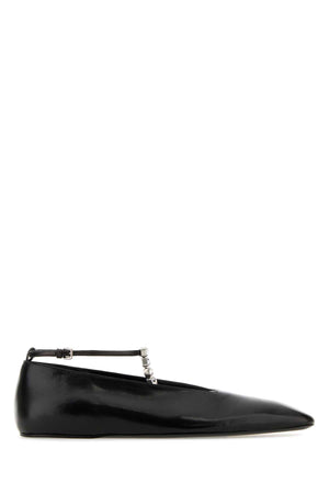 JIL SANDER Chic Black Leather Ballerinas