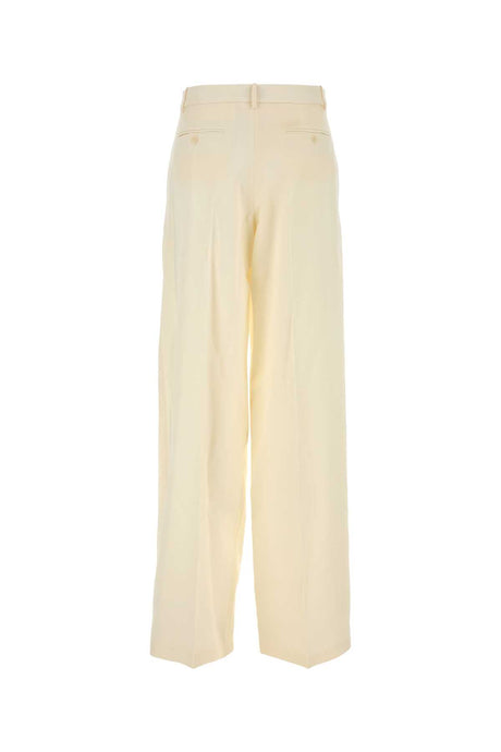 MAGDA BUTRYM Wide-Leg Cream Wool Blend Pants