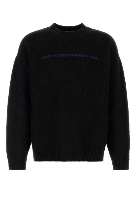 EMPORIO ARMANI Elegant Black Wool Blend Sweater for Men