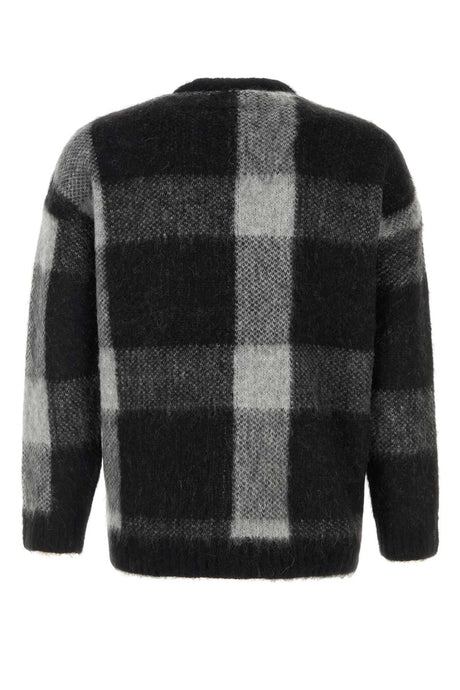 EMPORIO ARMANI Checked Wool and Nylon Knit Sweater for Men