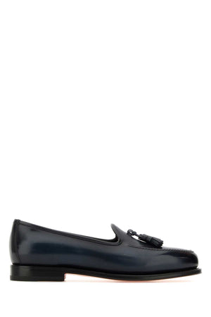 SANTONI Premium Leather Andrew Loafers for Men