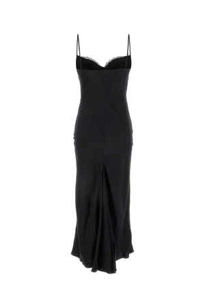 ALEXANDER MCQUEEN Sleek Black Satin Mini Dress