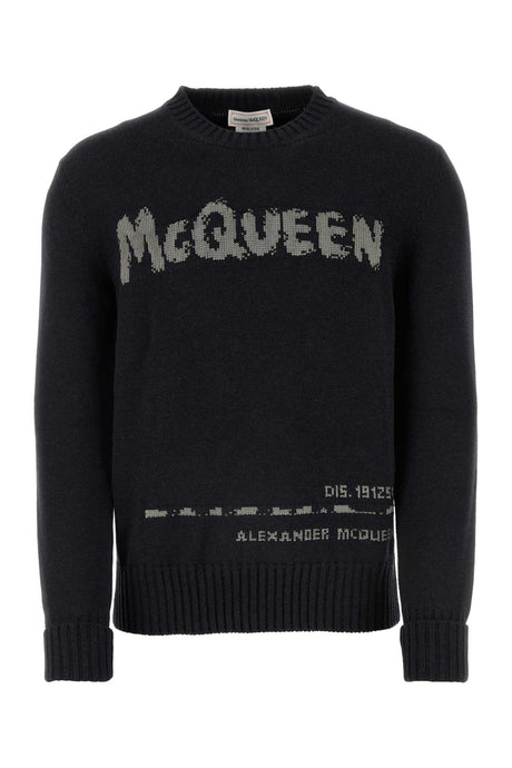 ALEXANDER MCQUEEN Charcoal Cotton Sweater for Men