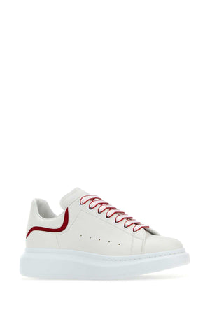 ALEXANDER MCQUEEN Stylish White Leather Sneakers with Elegant Heel Detail