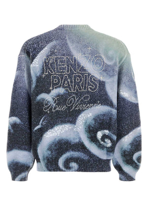 KENZO Cotton Blend Embroidered Sweater for Men