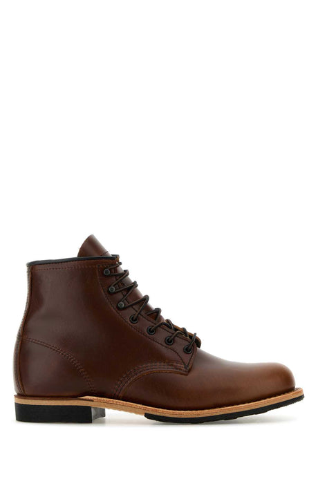 RED WING Caramel Leather Ankle Boots for Men