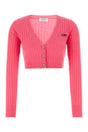 OFF WHITE Chic Fuchsia Wool Blend Cardigan