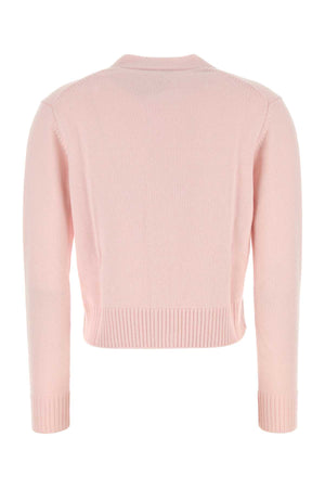 MAISON KITSUNE Cozy Pastel Pink Wool Blend Cardigan