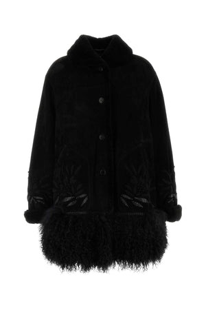 ERMANNO SCERVINO Black Shearling Jacket for Women