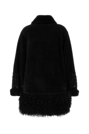 ERMANNO SCERVINO Black Shearling Jacket for Women