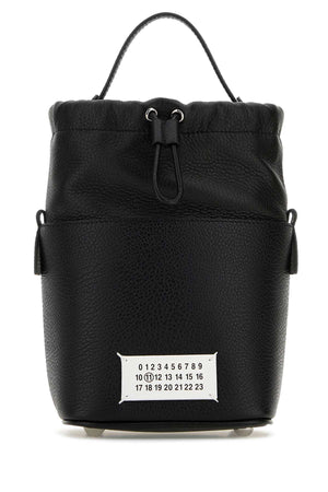 MAISON MARGIELA Mini Black Leather 5AC Bucket Handbag