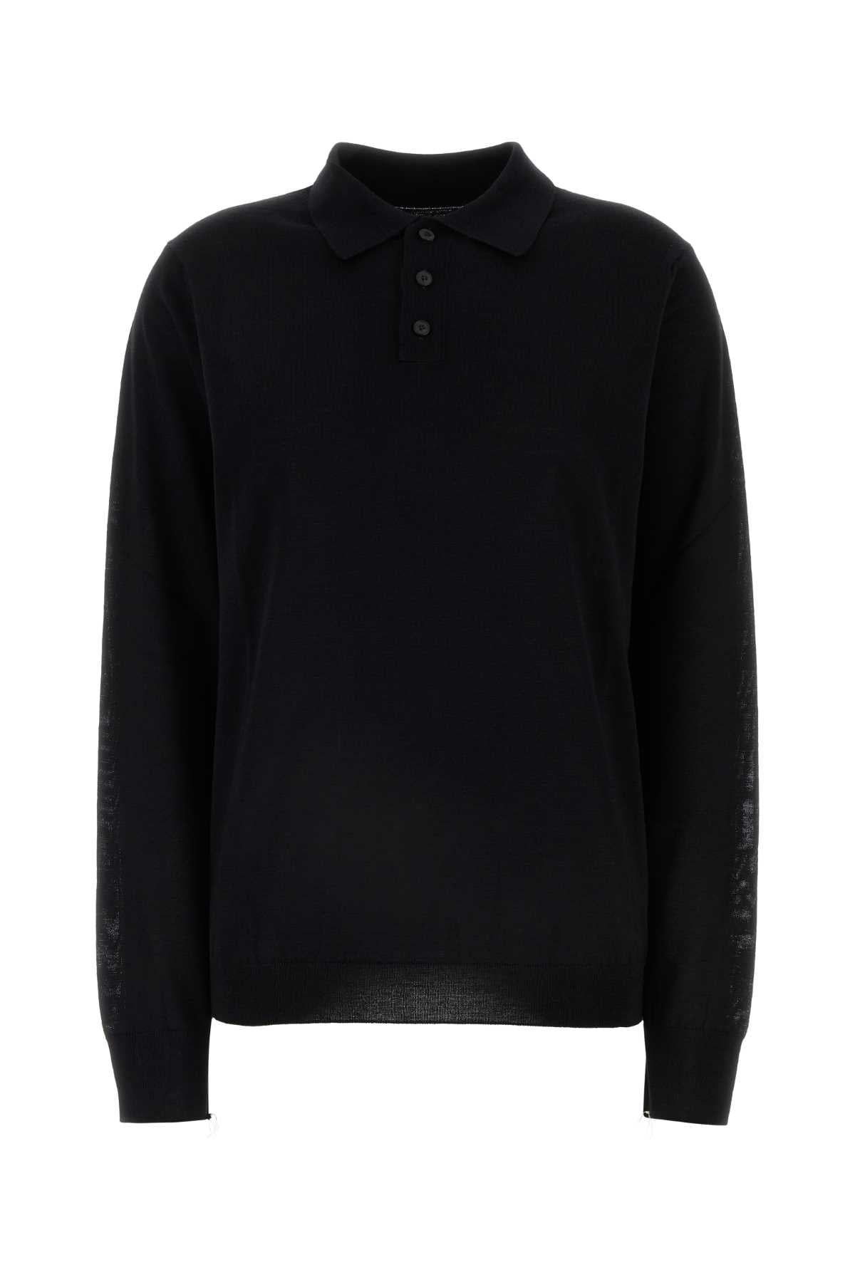 MAISON MARGIELA Chic Black Wool Polo Shirt for Women