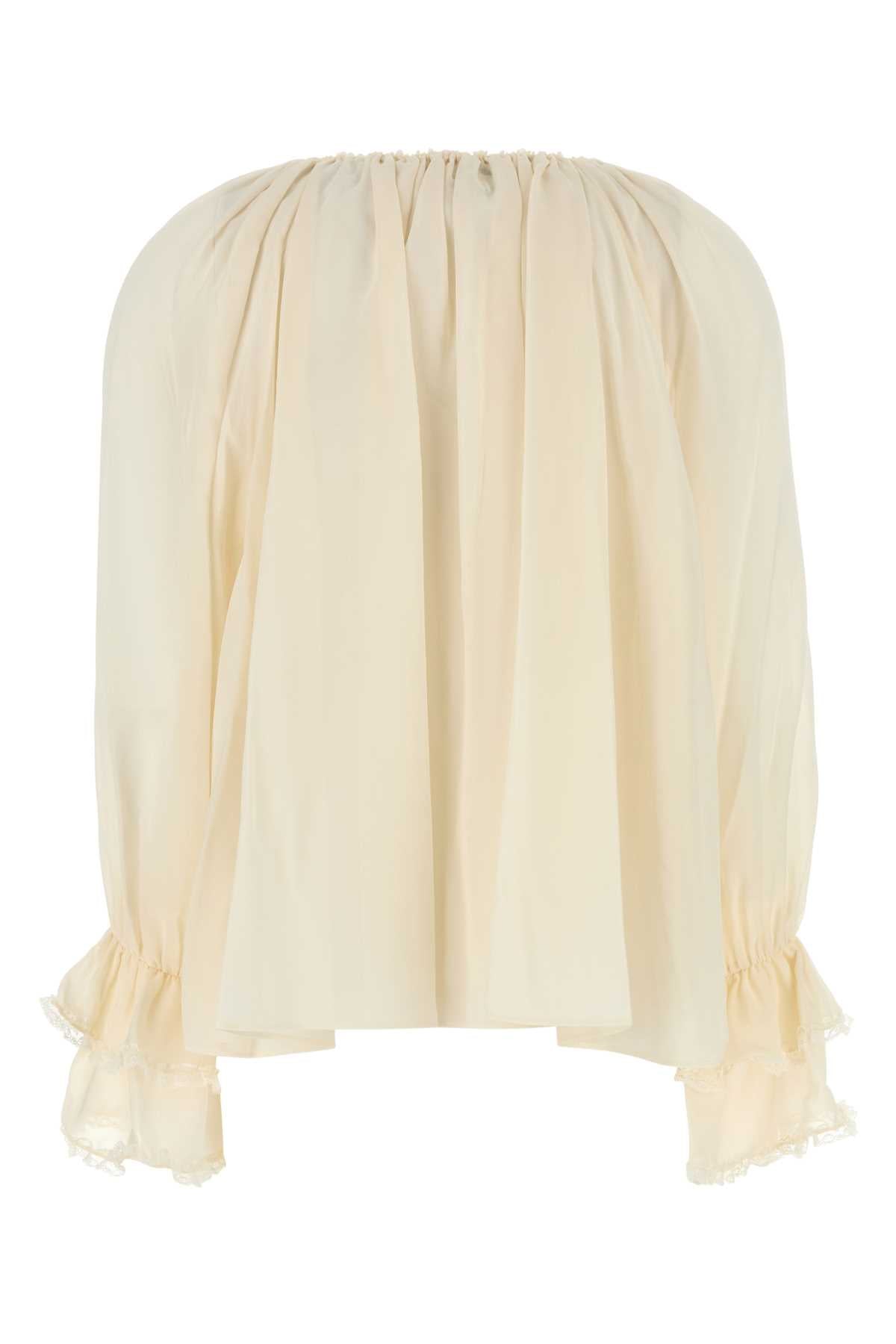 CHLOE Silk Blouse for Women - Elegant Ivory Top