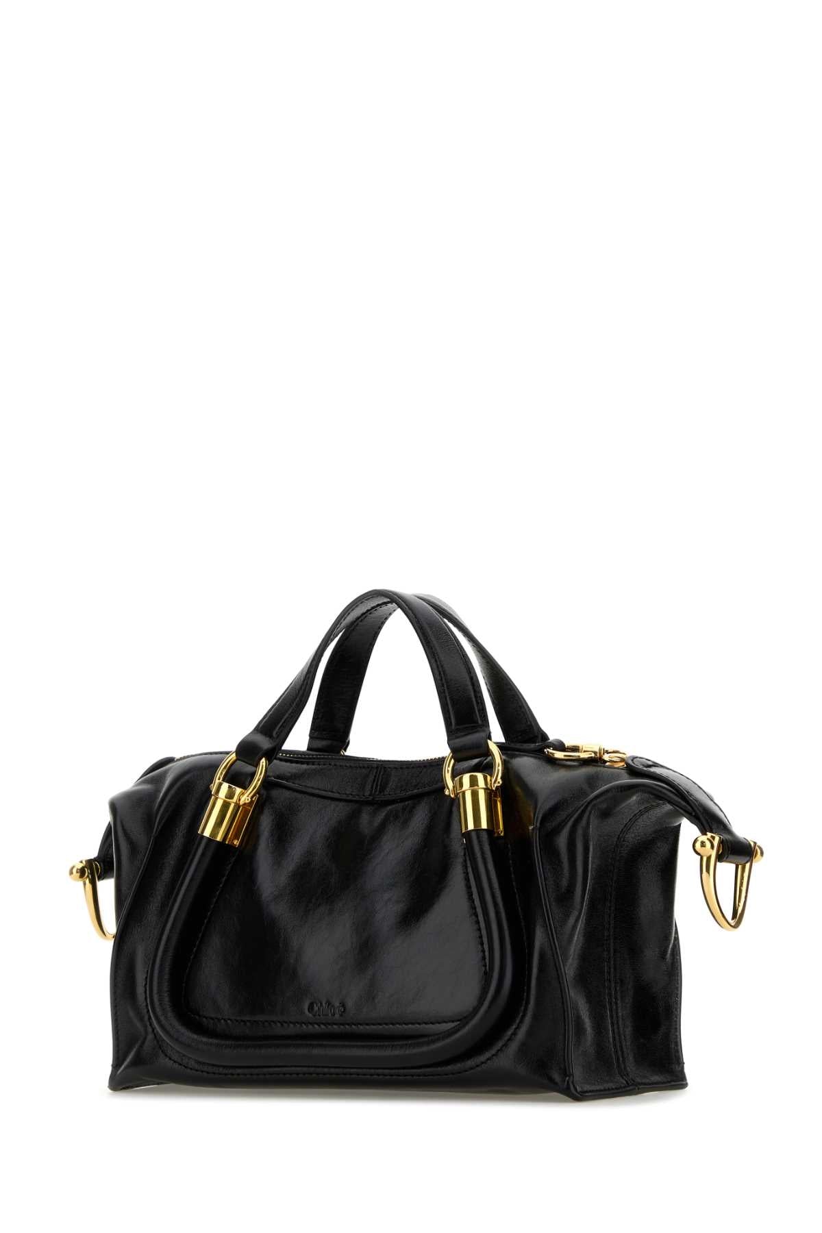 CHLOE Elegant Black Leather Handbag - 24 cm