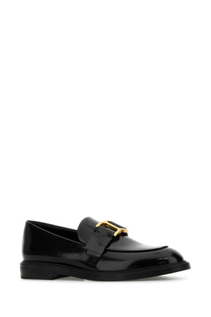 CHLOE Classic Black Leather Marcie Loafers for Women