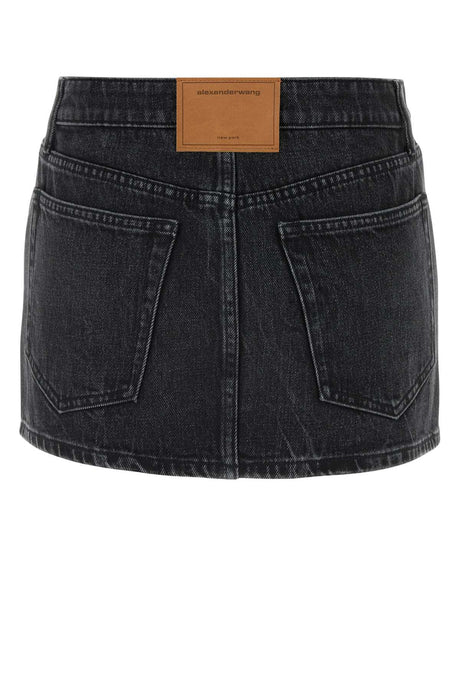 ALEXANDER WANG Dark Grey Denim Mini Skirt for Women