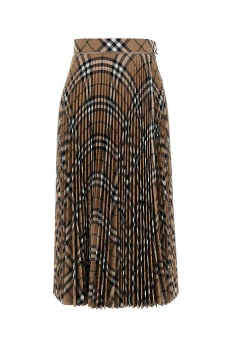 BURBERRY Embroidered Checked Skirt for Women