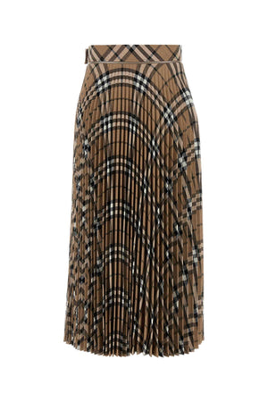 BURBERRY Embroidered Checked Skirt for Women