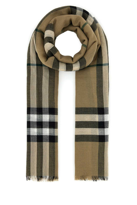 BURBERRY Embroidered Wool Scarf - 200 cm x 90 cm