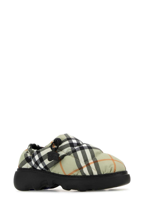 BURBERRY Printed Fabric Check Slip-Ons for Women