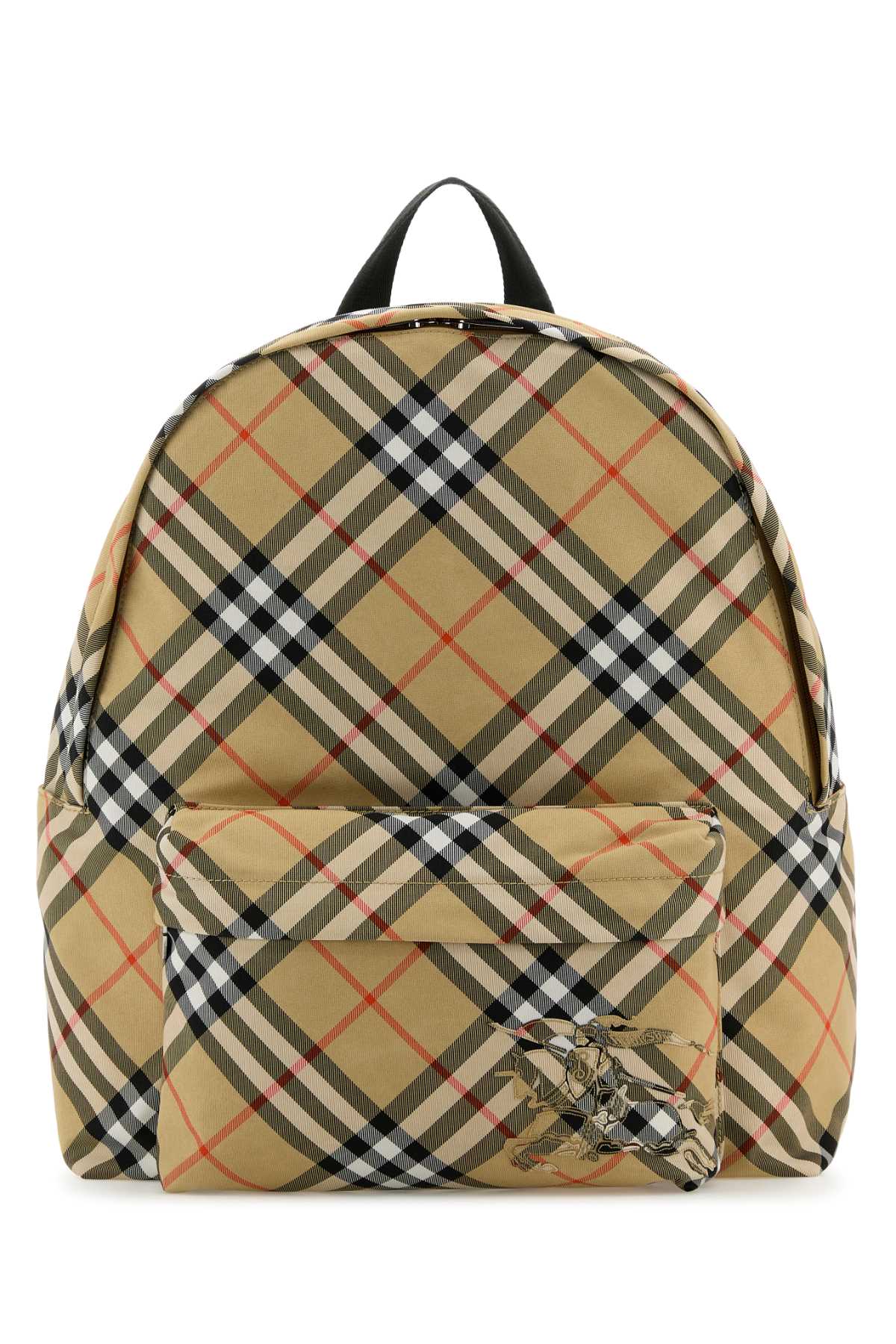 BURBERRY Men's Embroidered Check Backpack - 35 cm x 41 cm x 14 cm