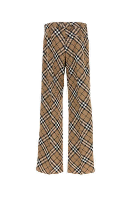 BURBERRY Embroidered Checked Pants for Men - 24W Collection