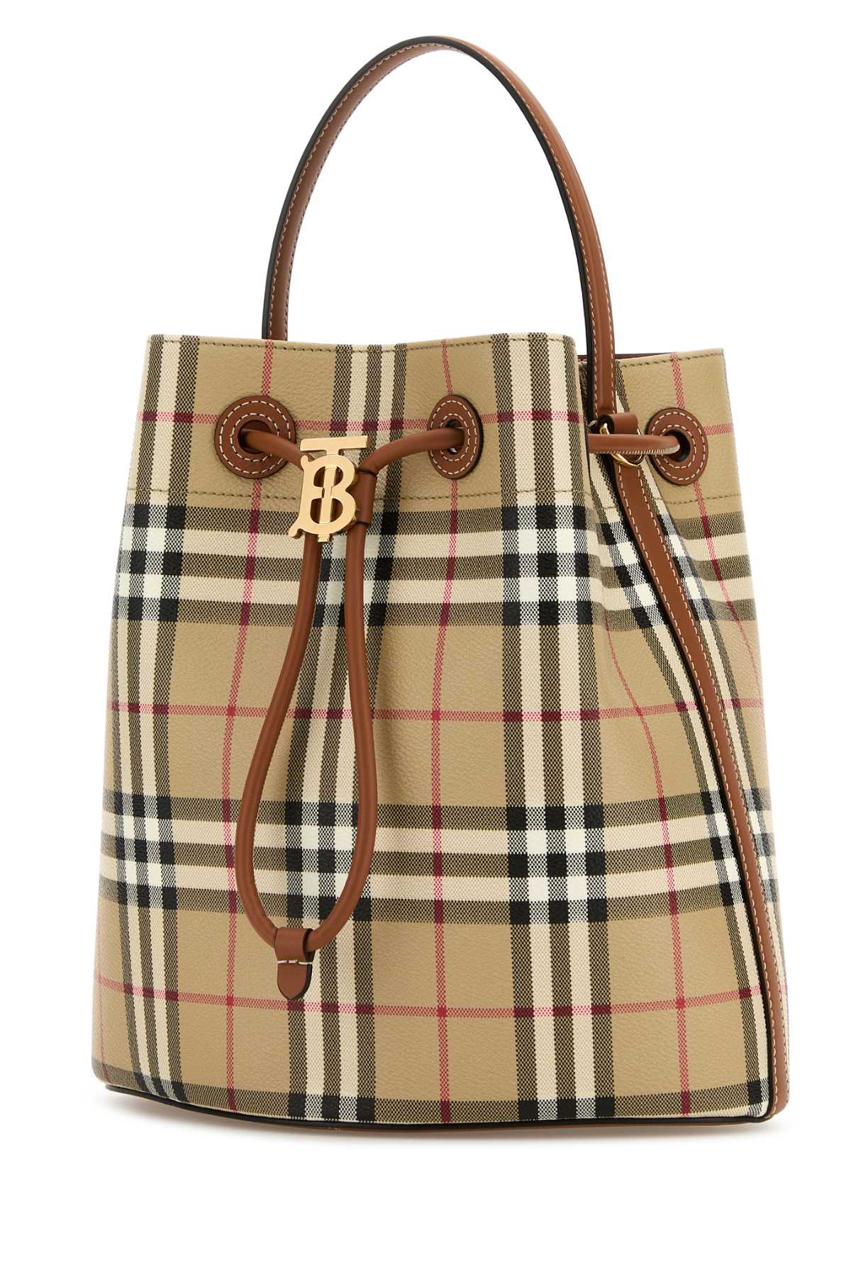 BURBERRY Printed Canvas TB Bucket Handbag - 33cm x 28cm