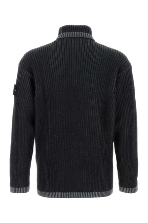 STONE ISLAND Classic Black Wool Sweater for Men