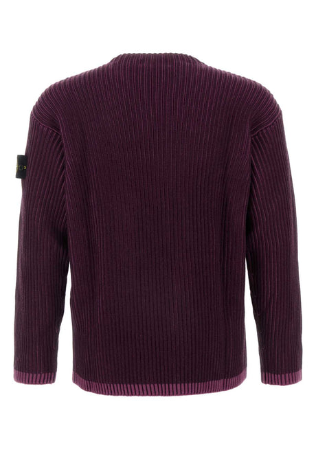 STONE ISLAND Plum Virgin Wool Sweater for Men