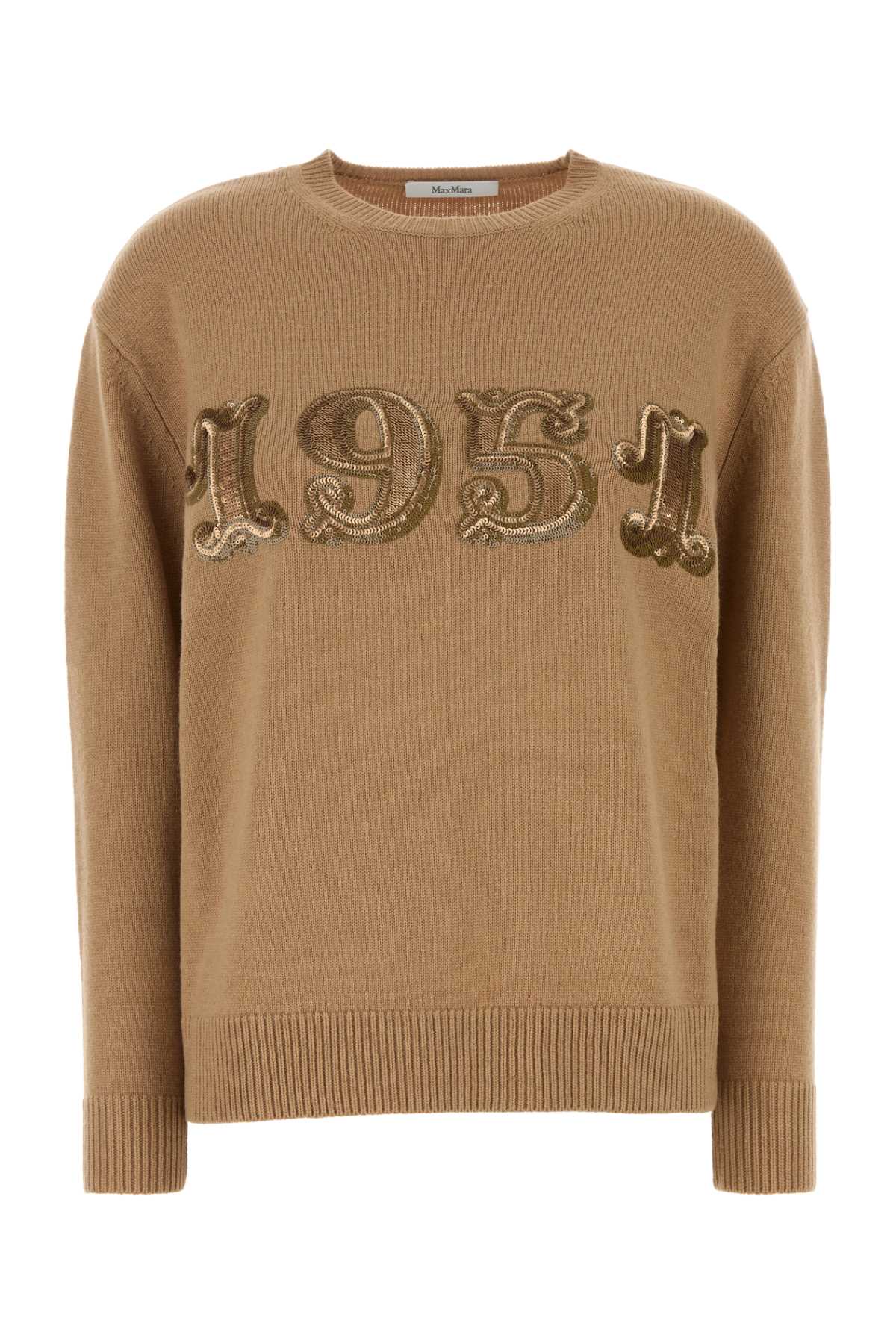 MAX MARA Wool Blend Camel Knit Sweater