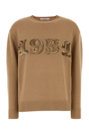 MAX MARA Wool Blend Camel Knit Sweater