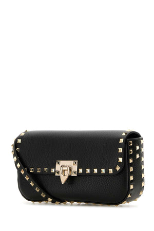 VALENTINO GARAVANI Mini Black Leather Rockstud Crossbody Handbag