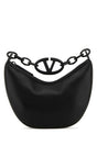 VALENTINO GARAVANI Mini Black Leather Hobo Handbag with VLogo