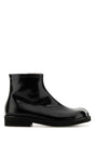 MM6 MAISON MARGIELA Classic Black Leather Ankle Boots for Men