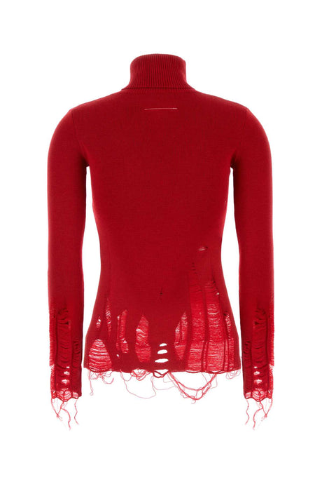 MM6 MAISON MARGIELA Cozy Red Wool Blend Sweater