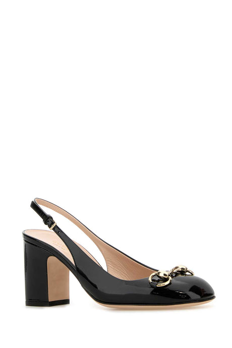 GUCCI Elegant Black Leather Pumps - 7.5 cm Heel Height