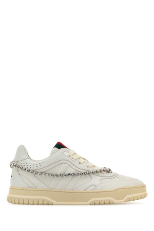 GUCCI Elegant White Leather Re-Web Sneakers for Women