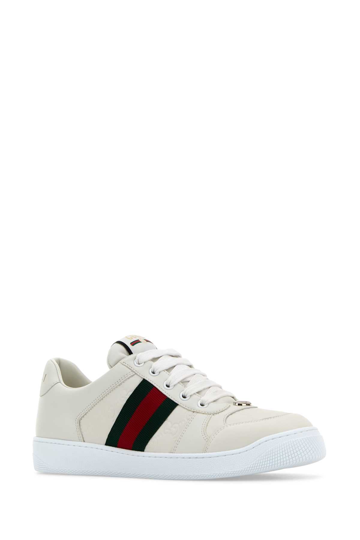 GUCCI White Leather Classic Sneakers for Women